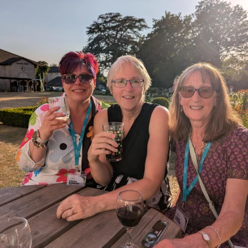 Sarah with authors Morgen Bailey and Lynda Taylor