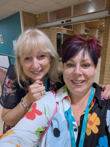 Sarah with author Della Galton